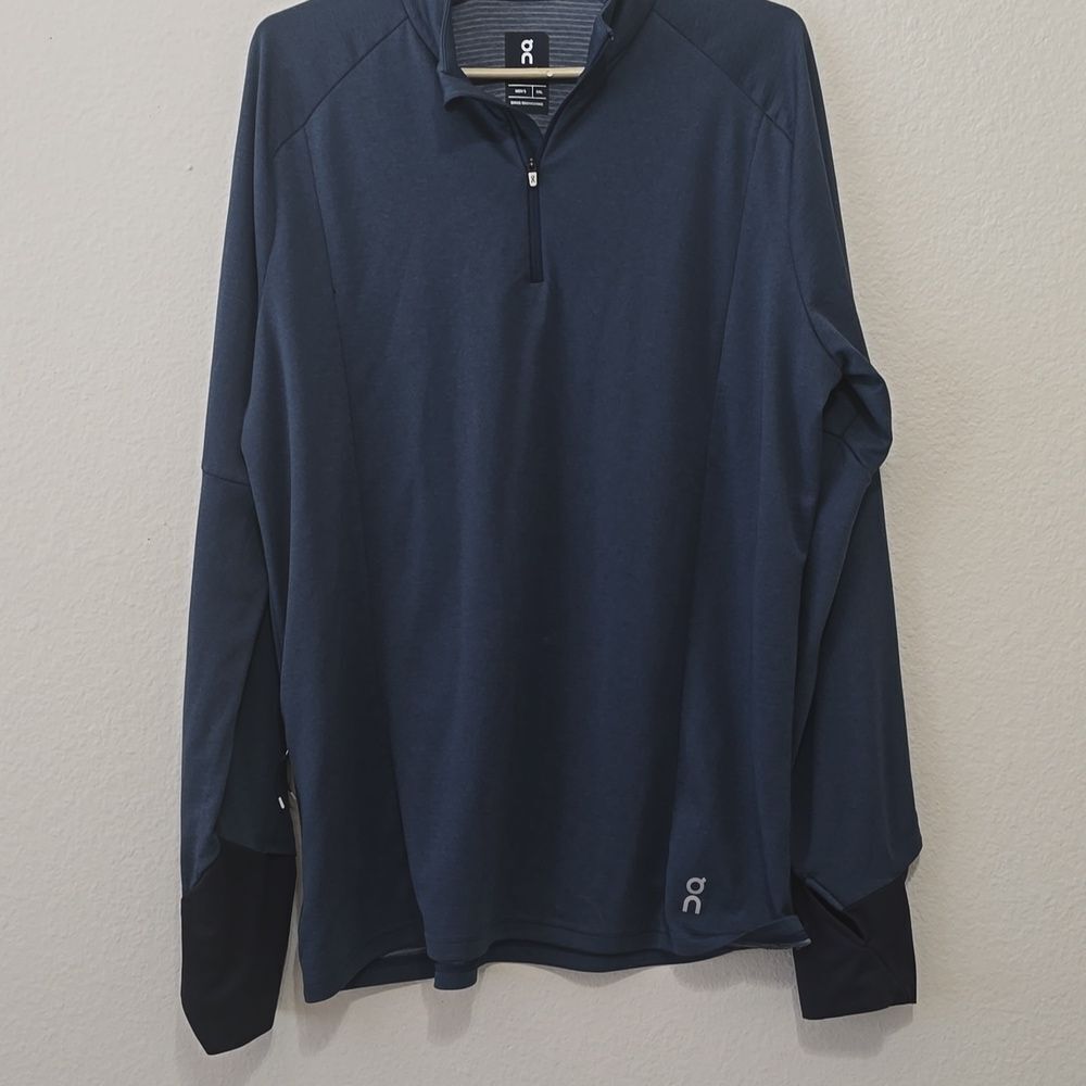 On Cloud Running Trail Breaker Men's XXL 1/4 Zip Jacket Bluish Gray Black